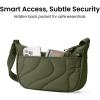 imagetomtoc Puffer Sling Crossbody Bag for Women Trendy Nylon Quilted Crescent Shoulder Bag Purses Puffy Travel Hobo HandbagGreens