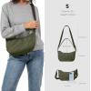 imagetomtoc Puffer Sling Crossbody Bag for Women Trendy Nylon Quilted Crescent Shoulder Bag Purses Puffy Travel Hobo HandbagGreens