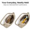 imagetomtoc Puffer Sling Crossbody Bag for Women Trendy Nylon Quilted Crescent Shoulder Bag Purses Puffy Travel Hobo HandbagKhakim