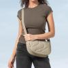 imagetomtoc Puffer Sling Crossbody Bag for Women Trendy Nylon Quilted Crescent Shoulder Bag Purses Puffy Travel Hobo HandbagKhakis