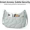 imagetomtoc Puffer Sling Crossbody Bag for Women Trendy Nylon Quilted Crescent Shoulder Bag Purses Puffy Travel Hobo HandbagLight Bluem