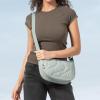 imagetomtoc Puffer Sling Crossbody Bag for Women Trendy Nylon Quilted Crescent Shoulder Bag Purses Puffy Travel Hobo HandbagLight Blues