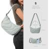 imagetomtoc Puffer Sling Crossbody Bag for Women Trendy Nylon Quilted Crescent Shoulder Bag Purses Puffy Travel Hobo HandbagLight Blues