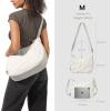 imagetomtoc Puffer Sling Crossbody Bag for Women Trendy Nylon Quilted Crescent Shoulder Bag Purses Puffy Travel Hobo HandbagWhitem