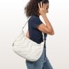 imagetomtoc Puffer Sling Crossbody Bag for Women Trendy Nylon Quilted Crescent Shoulder Bag Purses Puffy Travel Hobo HandbagWhitem
