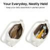 imagetomtoc Puffer Sling Crossbody Bag for Women Trendy Nylon Quilted Crescent Shoulder Bag Purses Puffy Travel Hobo HandbagWhitem