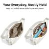imagetomtoc Puffer Sling Crossbody Bag for Women Trendy Nylon Quilted Crescent Shoulder Bag Purses Puffy Travel Hobo HandbagWhites