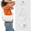 imagetomtoc Puffer Sling Crossbody Bag for Women Trendy Nylon Quilted Crescent Shoulder Bag Purses Puffy Travel Hobo HandbagWhites
