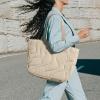 imagetomtoc Puffy Laptop Tote Bag for Women 10L135175L Puffer Work Tote with Padded Laptop Compartment for 1316inch LaptopDune Shade