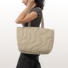 imagetomtoc Puffy Laptop Tote Bag for Women 10L135175L Puffer Work Tote with Padded Laptop Compartment for 1316inch LaptopDune Shade