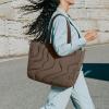 imagetomtoc Puffy Laptop Tote Bag for Women 10L135175L Puffer Work Tote with Padded Laptop Compartment for 1316inch LaptopEarthshade
