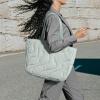 imagetomtoc Puffy Laptop Tote Bag for Women 10L135175L Puffer Work Tote with Padded Laptop Compartment for 1316inch LaptopLight Blue