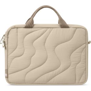 imagetomtoc 1316 Inch Protective Puffy Laptop Carrying Bag for Women Lightweight Work Laptop Briefcase Fits Macbook AirProNeoNatural Sand