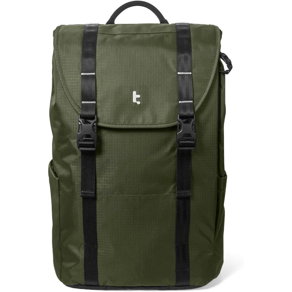 imagetomtoc Flap Laptop Backpack Lightweight WaterResistant Casual Daypack Durable Workpack Vintage Classic Rucksack for 1316 Inch Laptop perfect for Campus Street 22LGreen Lightweight