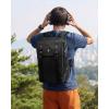 imagetomtoc Flap Laptop Backpack Lightweight WaterResistant Casual Daypack Durable Workpack Vintage Classic Rucksack for 1316 Inch Laptop perfect for Campus Street 22LBlack Lightweight