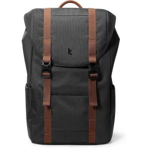 imagetomtoc Flap Laptop Backpack Lightweight WaterResistant Casual Daypack Durable Workpack Vintage Classic Rucksack for 1316 Inch Laptop perfect for Campus Street 22LBlack