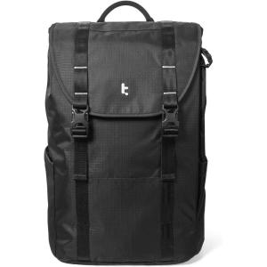 imagetomtoc Flap Laptop Backpack Lightweight WaterResistant Casual Daypack Durable Workpack Vintage Classic Rucksack for 1316 Inch Laptop perfect for Campus Street 22LBlack Lightweight