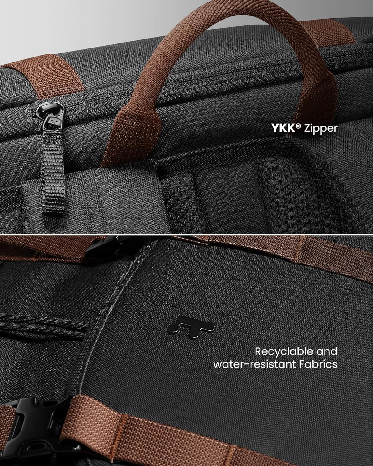 imagetomtoc Flap Laptop Backpack Lightweight WaterResistant Casual Daypack Durable Workpack Vintage Classic Rucksack for 1316 Inch Laptop perfect for Campus Street 22LBlack
