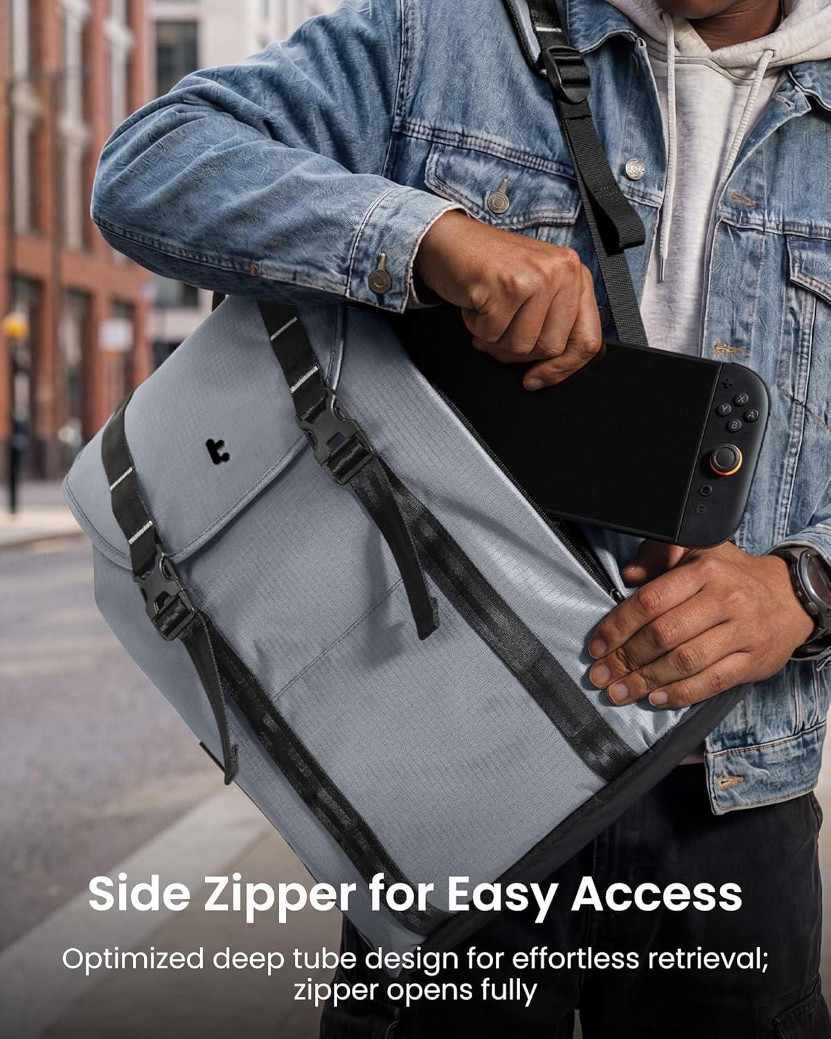 imagetomtoc Flap Laptop Backpack Lightweight WaterResistant Casual Daypack Durable Workpack Vintage Classic Rucksack for 1316 Inch Laptop perfect for Campus Street 22LGray Lightweight