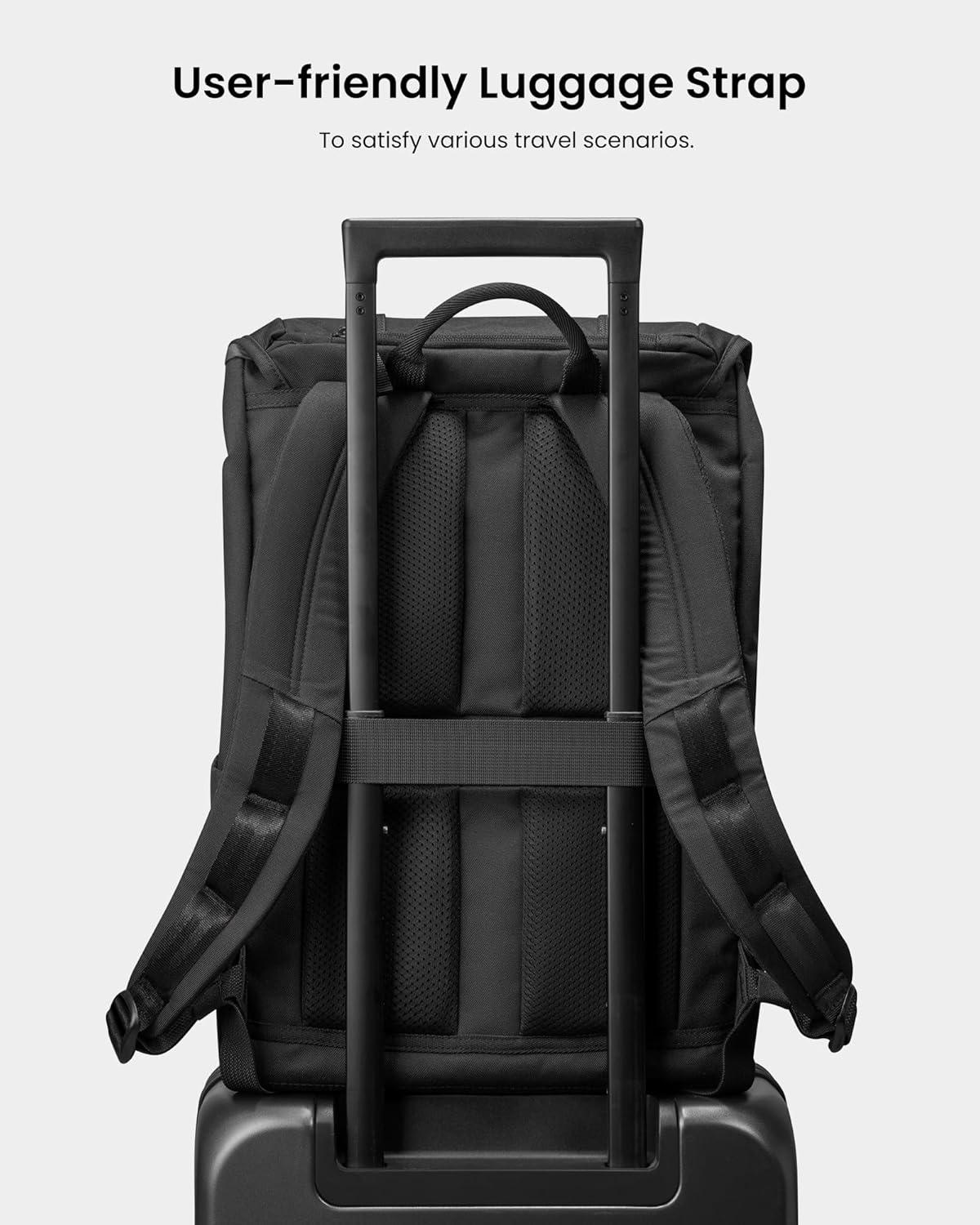 imagetomtoc Flap Laptop Backpack Lightweight WaterResistant Casual Daypack Durable Workpack Vintage Classic Rucksack for 1316 Inch Laptop perfect for Campus Street 22LDark