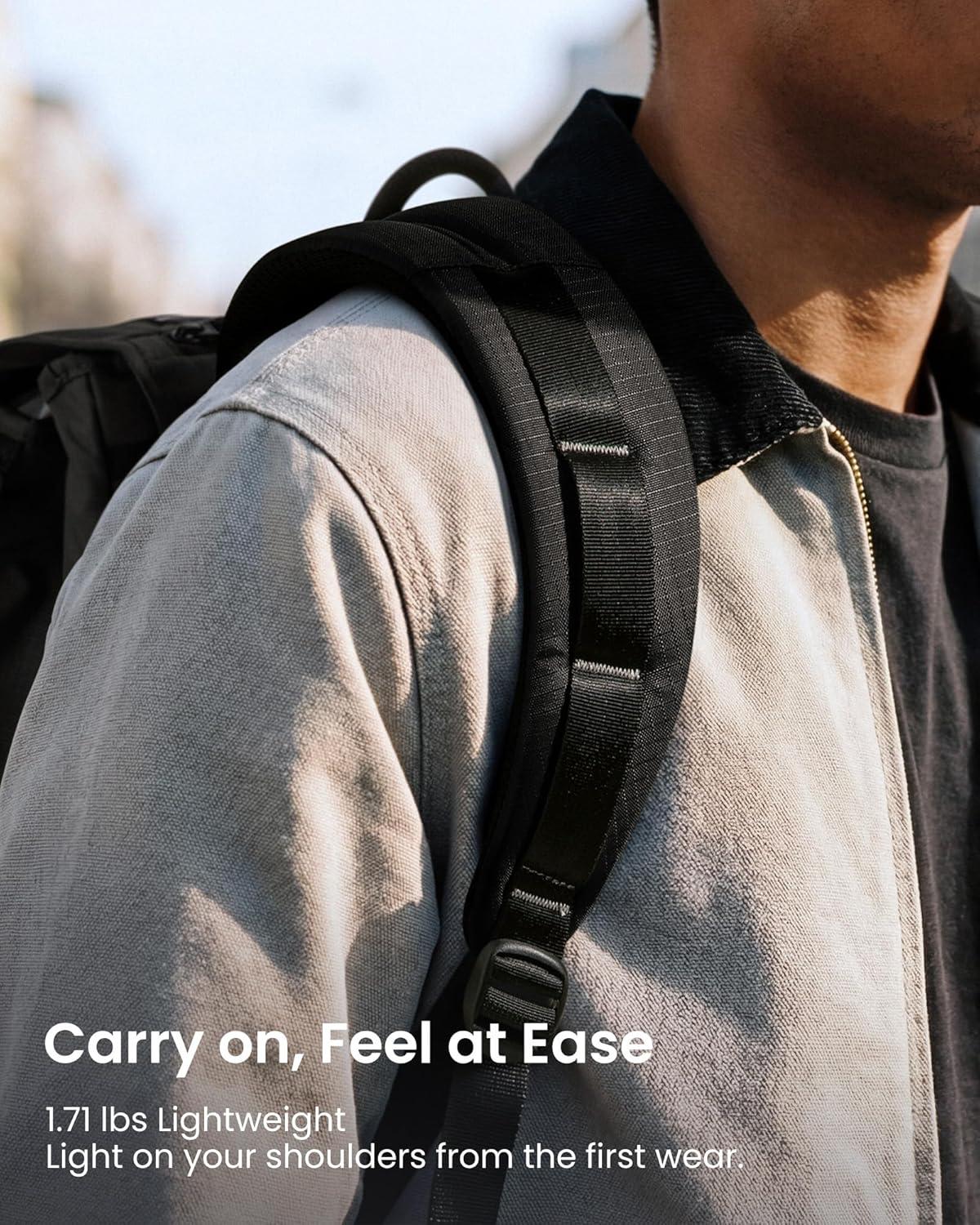 imagetomtoc Flap Laptop Backpack Lightweight WaterResistant Casual Daypack Durable Workpack Vintage Classic Rucksack for 1316 Inch Laptop perfect for Campus Street 22LBlack Lightweight