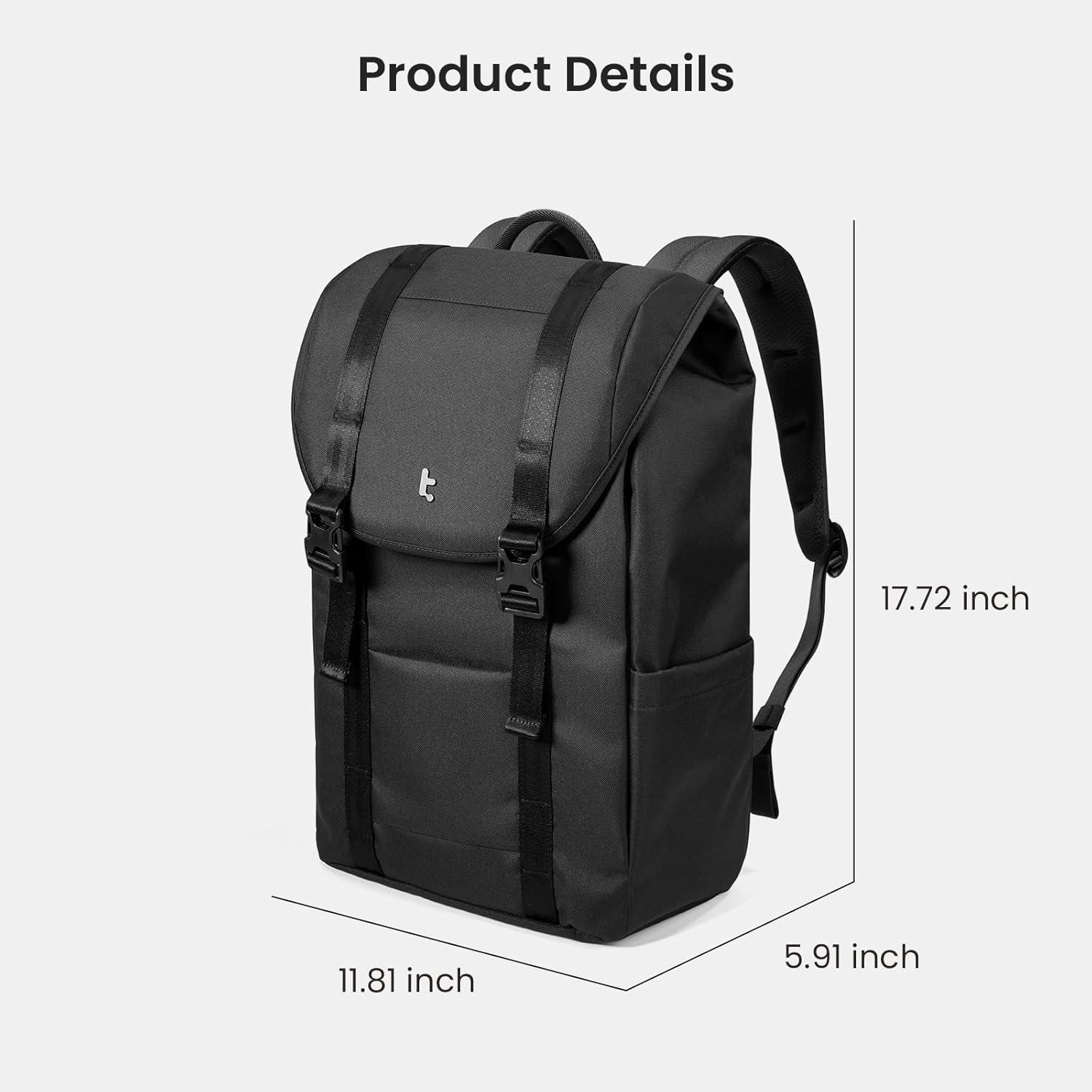 imagetomtoc Flap Laptop Backpack Lightweight WaterResistant Casual Daypack Durable Workpack Vintage Classic Rucksack for 1316 Inch Laptop perfect for Campus Street 22LDark