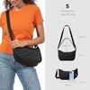 image:imagetomtoc 360 Protective Puffy Laptop Sleeve for 14inch MacBook Pro Puffer Sling Crossbody Bag for Women Trendy Nylon Quilted Crescent Shoulder Bag Purses