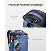 image:imagetomtoc Travel Backpack 40L TSA Carry On Bag Flight Approved PFAS FreeCoastal Blueripstop