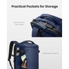 image:imagetomtoc Travel Backpack 40L TSA Carry On Bag Flight Approved PFAS FreeDark Blueripstop