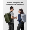 image:imagetomtoc Travel Backpack 40L TSA Carry On Bag Flight Approved PFAS FreeGreenripstop