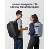 image:imagetomtoc Travel Backpack 40L TSA Carry On Bag Flight Approved PFAS FreeSilver Grayripstop